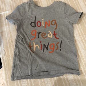 Cat & Jack Gray Tee with Colorful 'Doing Great Things' Print